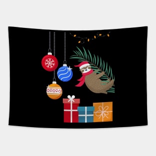 Christmas Lights Sloth Lover Funny Xmas Gift Tapestry