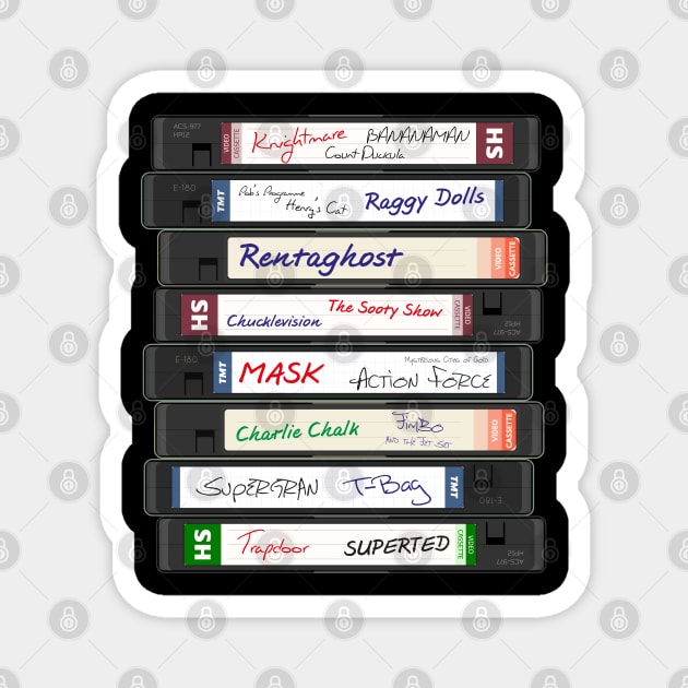 Retro British 80s TV Series VHS Video Cassettes Magnet by Meta Cortex