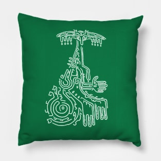 White on Green Rauru Geoglyph (Totk) Pillow