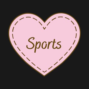 I Love Sports Simple Heart Design T-Shirt