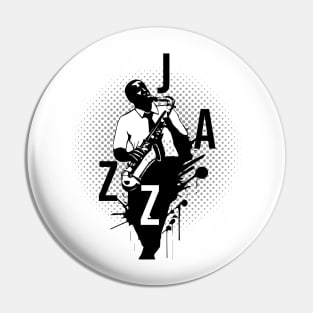 jazzman with saxophone Pin