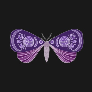 Purple Moth Drawing T-Shirt