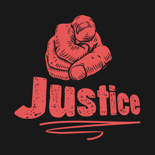 Justice Pointing Finger by Benny Merch Pearl