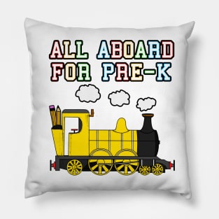 All Aboard For Pre-K Steam Train (Yellow) Pillow