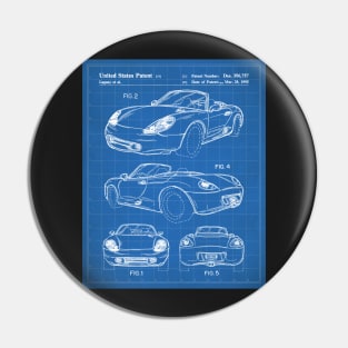 Supercar Sports Car Patent - Car Lover Classic Car Art - Blueprint Pin