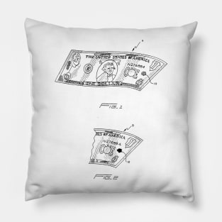 Method of Detecting Counterfeit Currency Bill Vintage Patent Drawing Pillow