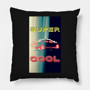 Super Cool Car Illustration Vector Design Pillow