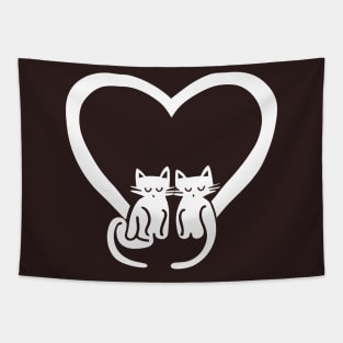 Cats in Love, 2 cats with heart, lovable and cuddly for any cat lover Tapestry