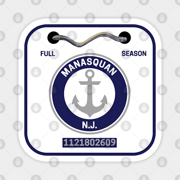 Manasquan New Jersey Beach Badge Magnet by fearcity