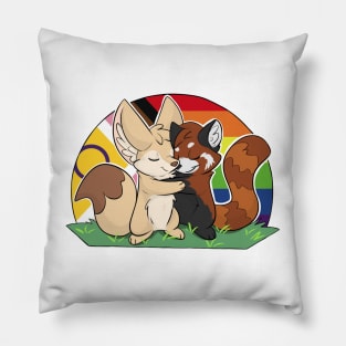 LGBTQIA+ - Fennec Fox + Red Panda Hug Pillow