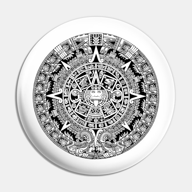 Aztec Calendar Pin by Litho