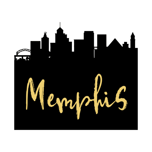 MEMPHIS TENNESSEE DESIGNER SILHOUETTE SKYLINE ART by deificusArt