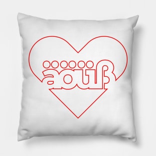 Love Germany Mutated Vowels Letters Alphabet Pillow