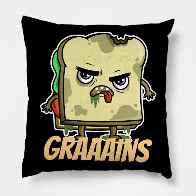 Grains Toast Halloween Gift Pillow by schmomsen