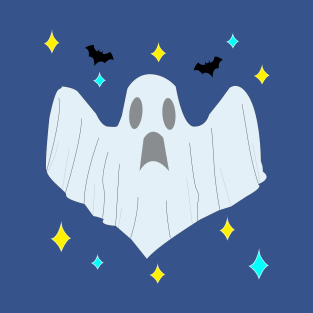 ghost and bats in halloween party costume T-Shirt