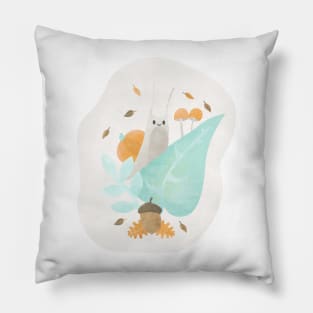 Cottagecore Pumpkin Snail Pillow