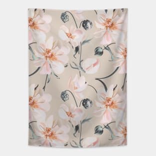 Peony 3d pattern beige Tapestry