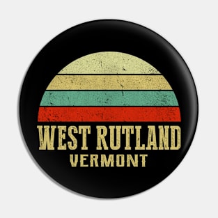 WEST RUTLAND VERMONT Vintage Retro Sunset Pin