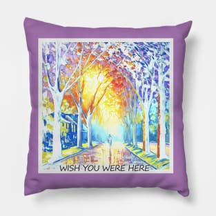 Wish you were here romantic miss you girlfriend boyfriend Pink Floyd Pillow