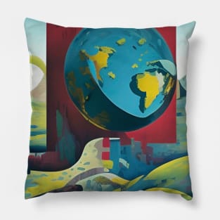 Flat Earth. Modern art Pillow