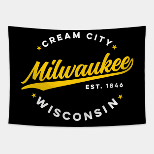 Vintage Milwaukee Wisconsin Cream City USA Tapestry