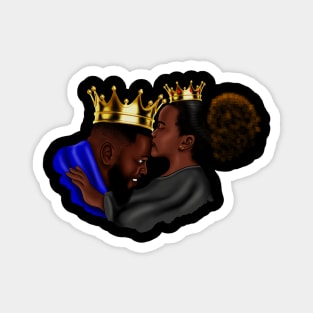 African Dad and Daughter, Fathers Day Gift. King and Princess Magnet