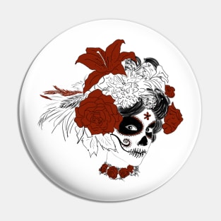 Día de los Muertos Skull Face Pin