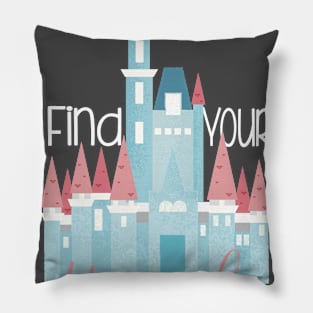 Happily Ever After Blue Castle Pillow