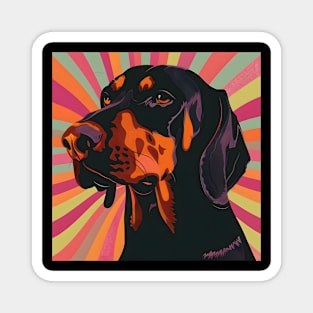 Black and Tan Coonhound in 70's Magnet