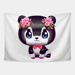 Cute kawaii panda bear Tapestry