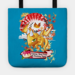 The Yellow Jelly Dragon With Red Fan Tote