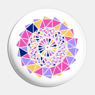 Digital geometric mandala with repeated shapes in random bright neon colors Pin