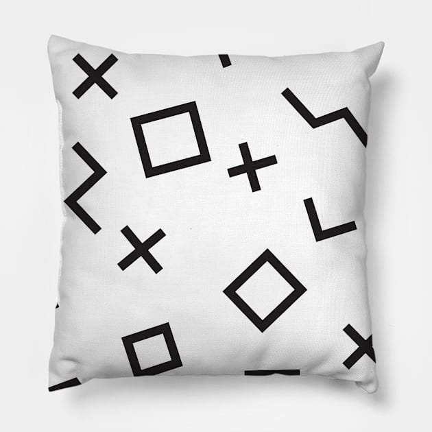 Memphis Style Neck Gator Black and White 80's Inspired 1980 Eighties Pillow by DANPUBLIC