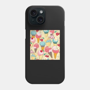 Sprinkles and red cherries on a yellow background. © 2020 Claudia Böttcher | www.colorofmagic.design Phone Case