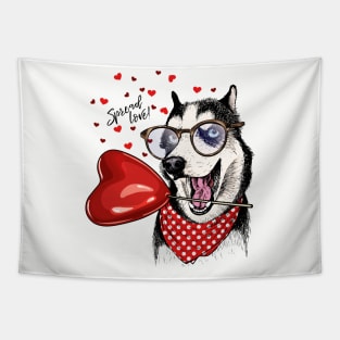 Spread Love Dog Tapestry