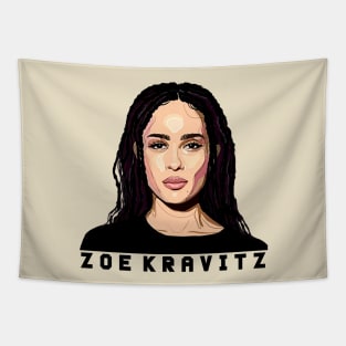 Zoe Kravitz Cartoon Tapestry