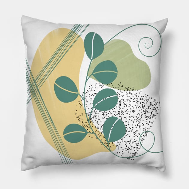 Botanical Nature Abstract Art Pillow by Arch4Design