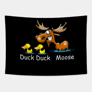 Funny Duck Duck Moose Graphic Tapestry