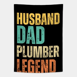 Husband Dad Plumber Legend Retro Tapestry