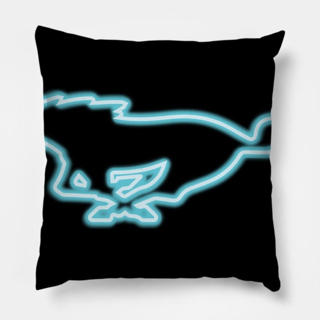 mach-e mustang Pillow by cowtown_cowboy