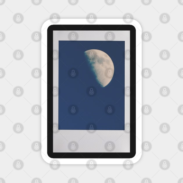 First Quarter Moon Instant Photo Magnet by tessiaphoto