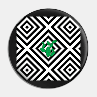 Abstract geometric pattern - black - cactus. Pin