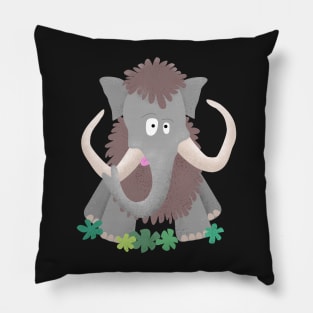 Funny woolly mammoth cartoon for kids Pillow
