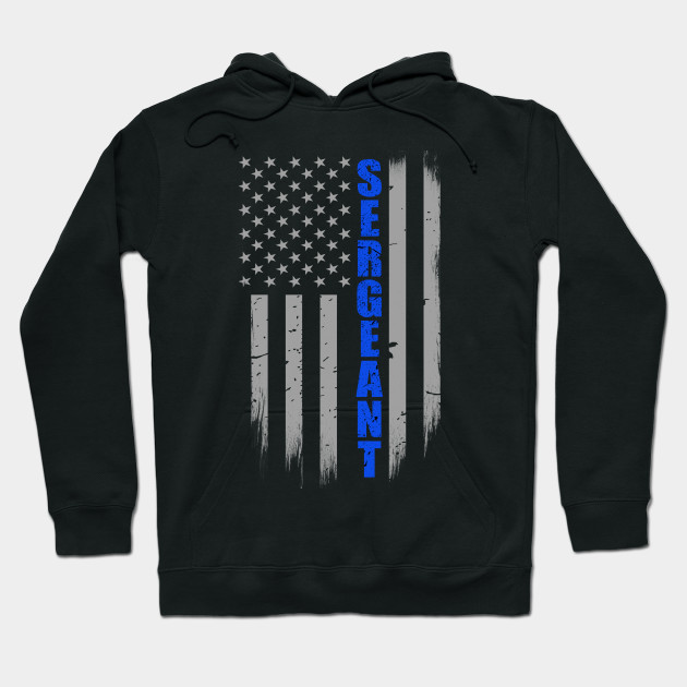 thin blue line zip up hoodie