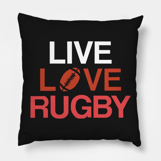 LIVE LOVE RUGBY - MINIMALIST Pillow by JMPrint