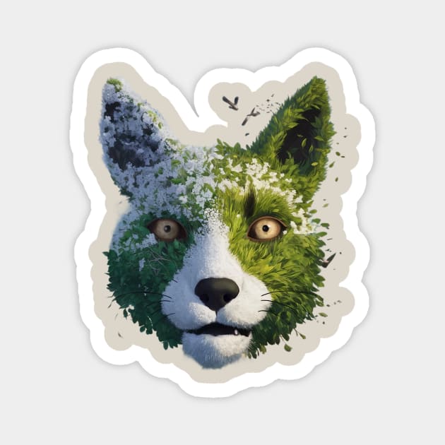 artwork of a fox face Magnet by animegirlnft