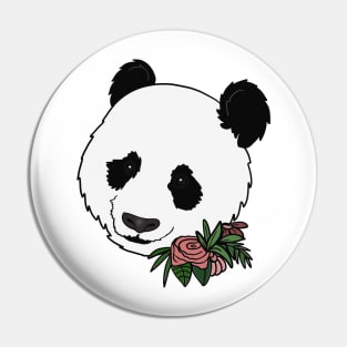 Cute Panda Bear Face Floral Pin