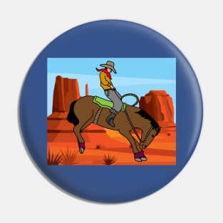 Rodeo Riding On A Horse Pin