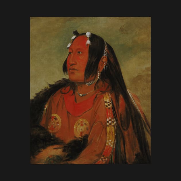 Wi-jun-jon, Pigeon's Egg Head (The Light), a Distinguished Young Warrior by George Catlin by Classic Art Stall