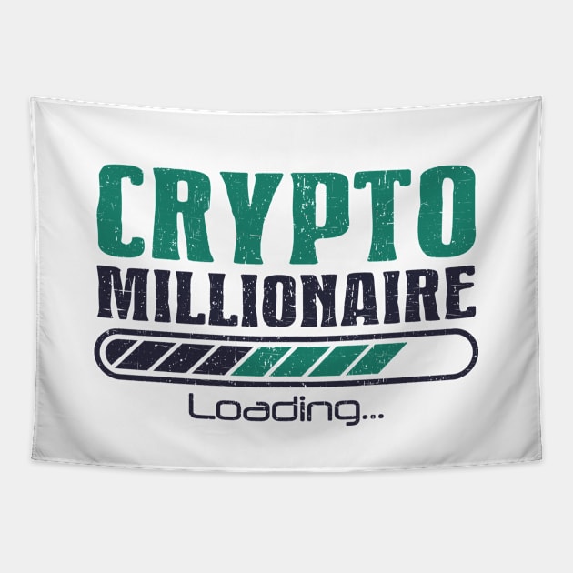 Crypto Millionaire Funny Bitcoin Crypto Cryptocurrency Blockchain Tapestry by BrightGift